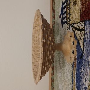 5.5" x 2.5" Laser Cut Wood Wooden Footed Compote Bowl Made in Lithuania